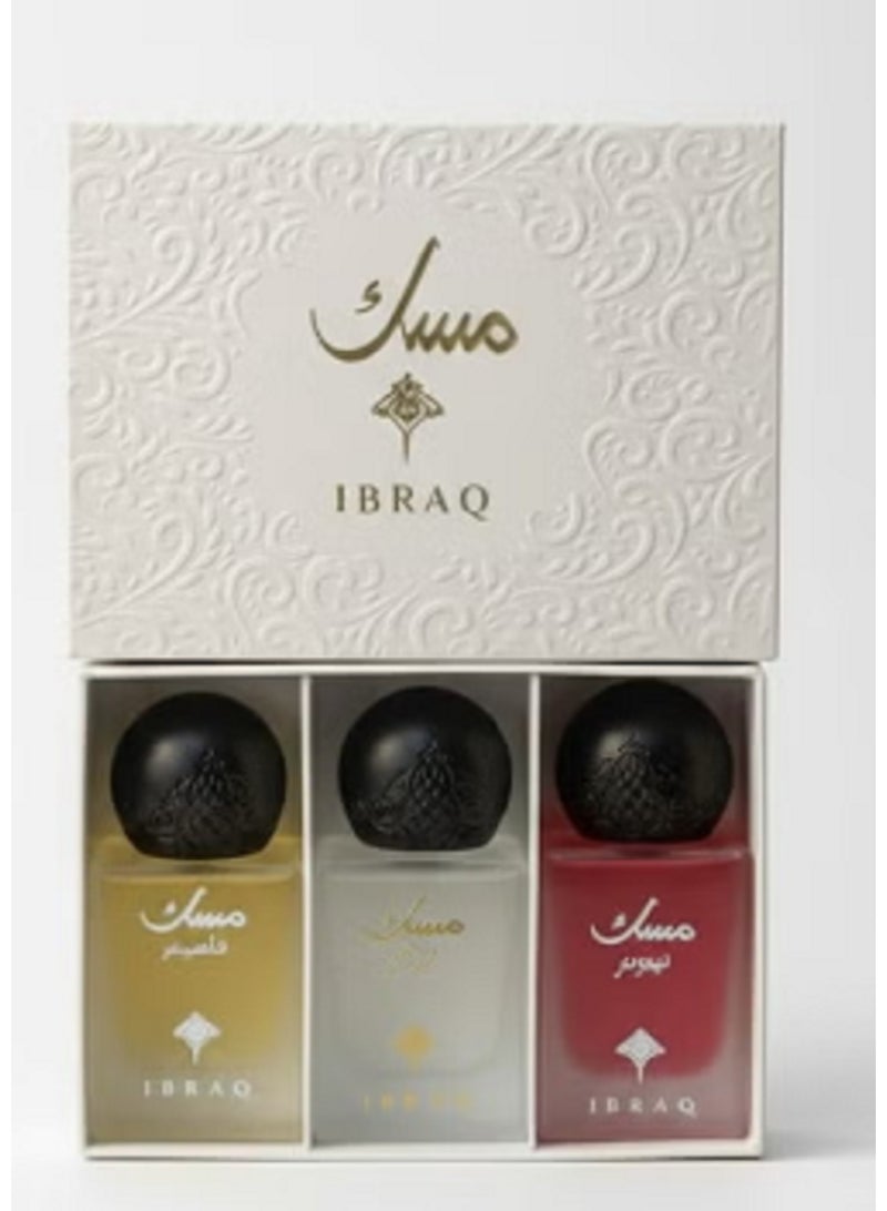 براق مجموعة عطور مسك من ابراق – 3 عطور فاخرة بروائح المسك والفانيلا والرمان | 30 مل - Image 1